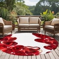 thumbnail image 4 of Round Area Rug 7 Ft, Valentine's Day Washable Non-Slip Circle Carpet for Living Room/Bedroom, Dark Red Love Heart Ballons Romantic Low-Profile Large Runner Mat Collection Rugs for Indoor, 4 of 8