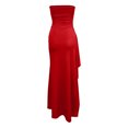 thumbnail image 4 of Puliio Evening Dresses for Women Strapless Ruched Waist High Slit Maxi formal Cocktail Party Gown, 4 of 8
