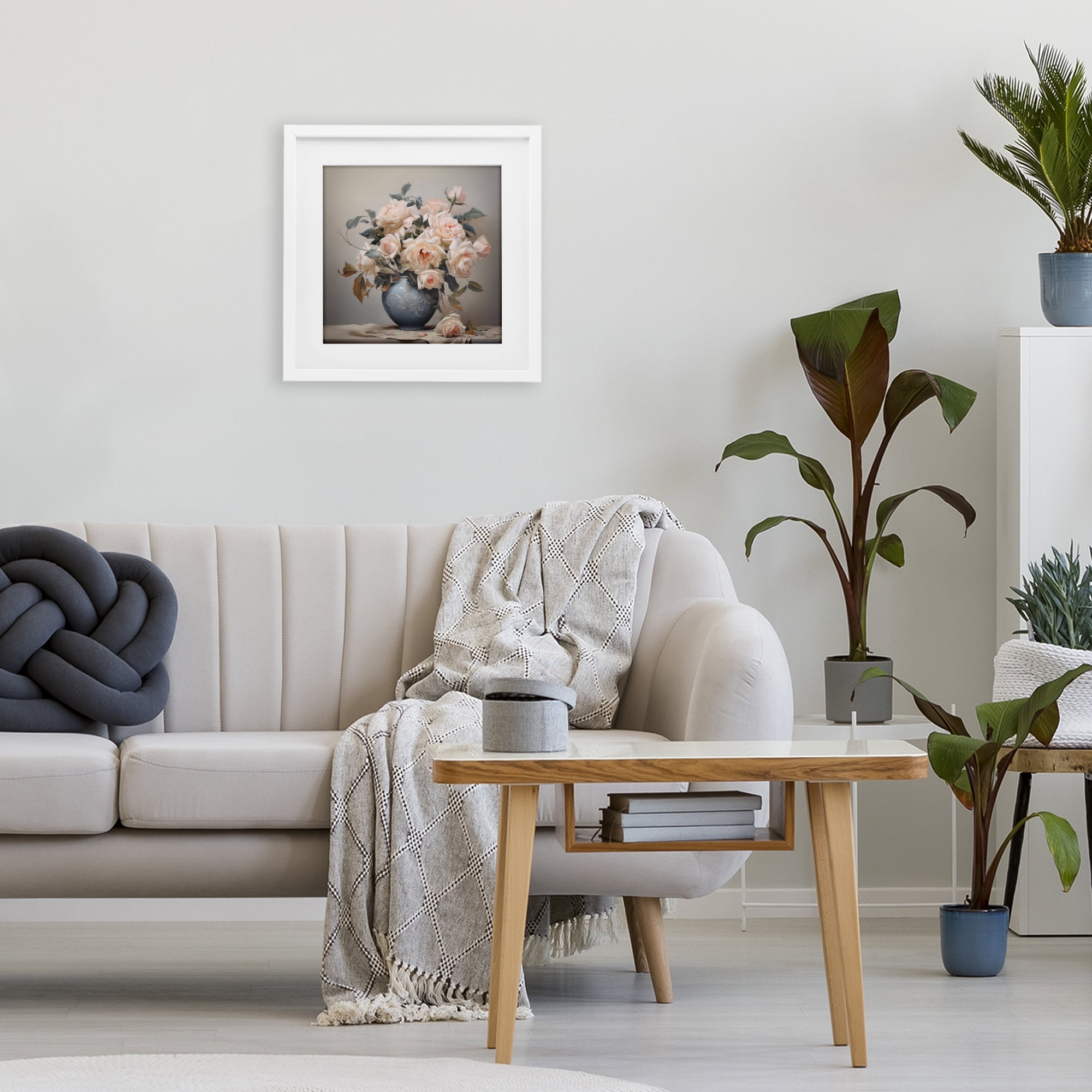 Stupell Industries Rose Paragon Vase White Framed Print Under Glass, design by Steve Hunziker
