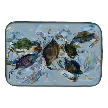 Carolines Treasures 8016DDM Crab Dish Drying Mat 14 x 21" multicolor