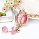 thumbnail image 2 of Llavero de coche, llavero antipérdida personalizado para mujer, llavero de piedra de cristal, anillos para colgar en el bolso, adorno colgante, cordón, llavero de tulipán, llave de coche, 2 of 3