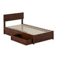 thumbnail image 6 of Wesley Twin Wood Platform Bed with Panel Footboard and Storage Drawers in Walnut, 6 of 10
