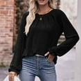 thumbnail image 4 of qucoqpe Womens Long Sleeve Tops Casual Crewneck Tunic Sweatshirts for Legings, 4 of 5