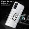 thumbnail image 3 of Galaxy A70 Case with Screen Protector, Slim Dual Layer Samsung A70 Case with Ring Holder Kickstand for Magnetic Car Mount Hard PC Shockproof Case for Samsung Galaxy A70 (2019), Silver, 3 of 7