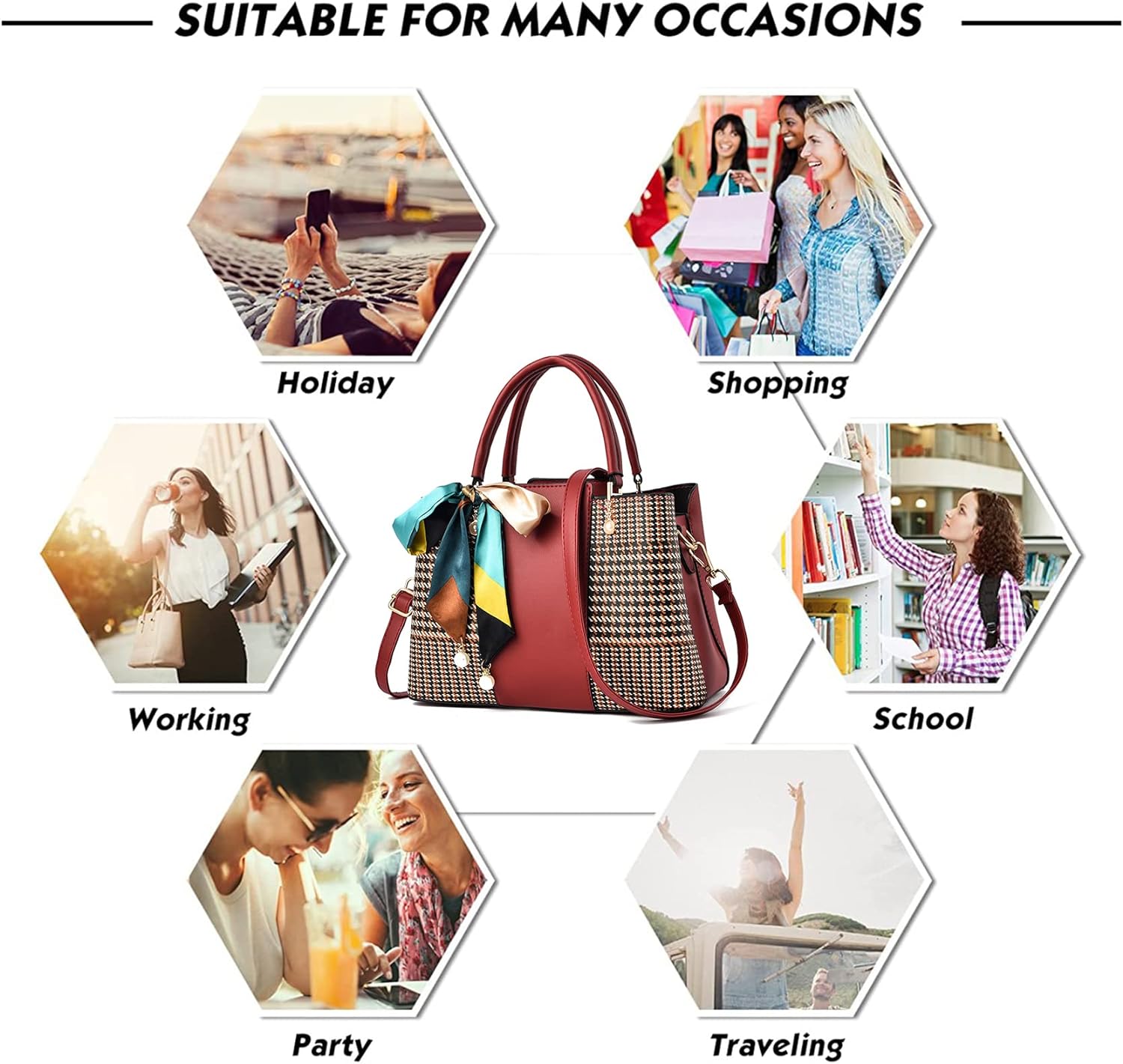 Womens Purses and Handbags Shoulder Bag Ladies Designer Satchel Messenger Tote Bag
