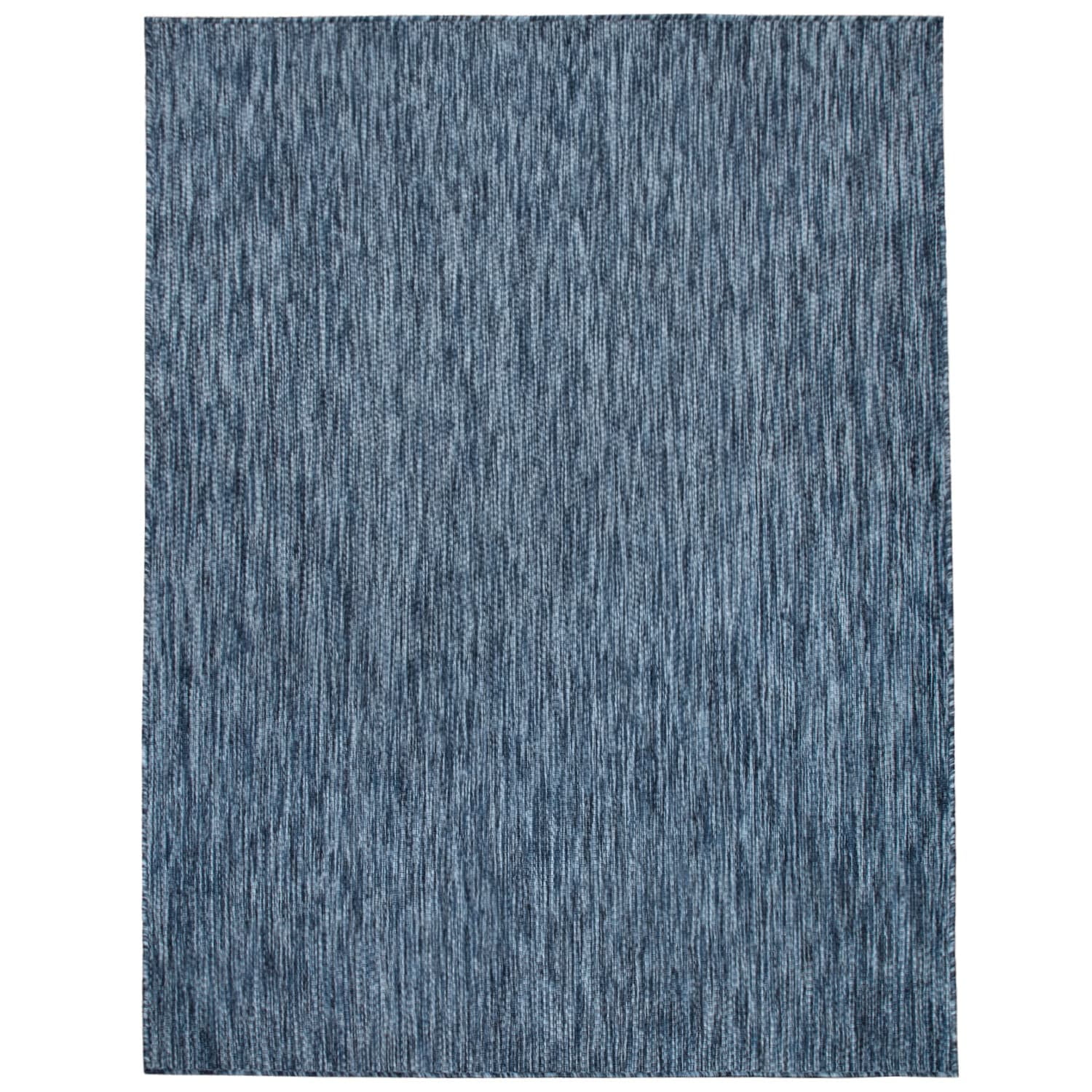 Solid Outdoor Rug for Patio or Balcony in Mottled Blue