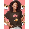 thumbnail image 2 of Corgi Flying W Balloons T-Shirt Women -Image by Shutterstock, Female Large, 2 of 4