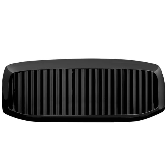 Ikon Motorsports Front Upper Grille Compatible with 2006-2008 Dodge Ram 1500/2500/3500 Vertical Style Black ABS Replacement Front Bumper Hood Grill 1PCS