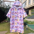 thumbnail image 3 of Faraee Unisex Kids Hooded Swim Cover Up Robe Boy Girl Terry Cloth Quick Drying Zip up Bathing Suit for Beach Pool Bath (7-13T,Purple), 3 of 6