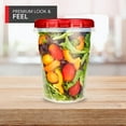 thumbnail image 6 of 32oz Plastic Containers with Red Twist Top Lids (6 Pack) – Quart Freezer Containers for Leftovers, Airtight Reusable Soup Storage, Microwave & Dishwasher Safe, 6 of 8