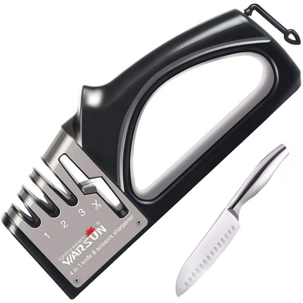 Kitchen Knife Sharpener Professional 4 Stage Work Sharp Knife Sharpener With Non Slip Base And Diamond Sharpening Tungsten Steel Sharpening Ceramic Sharpening And Scissors Sharpening Walmart Com Walmart Com