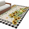 thumbnail image 2 of Area Rug for Living Room, Sunflowers Non-Slip Indoor Large Carpet for Bedroom/Dining Room, Spring Farmhouse Vintage Truck Leaf Black Plaid Washable Low-Profile Floor Mat Runner Rugs - 3 x 5 Ft, 2 of 7