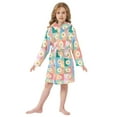 thumbnail image 6 of FORMRS Niños Bathrobe Unisex Hooded Robe Soft Plush Pajamas Sleepwear, Size 10-12T, Pink Checkered Daisy, 6 of 7