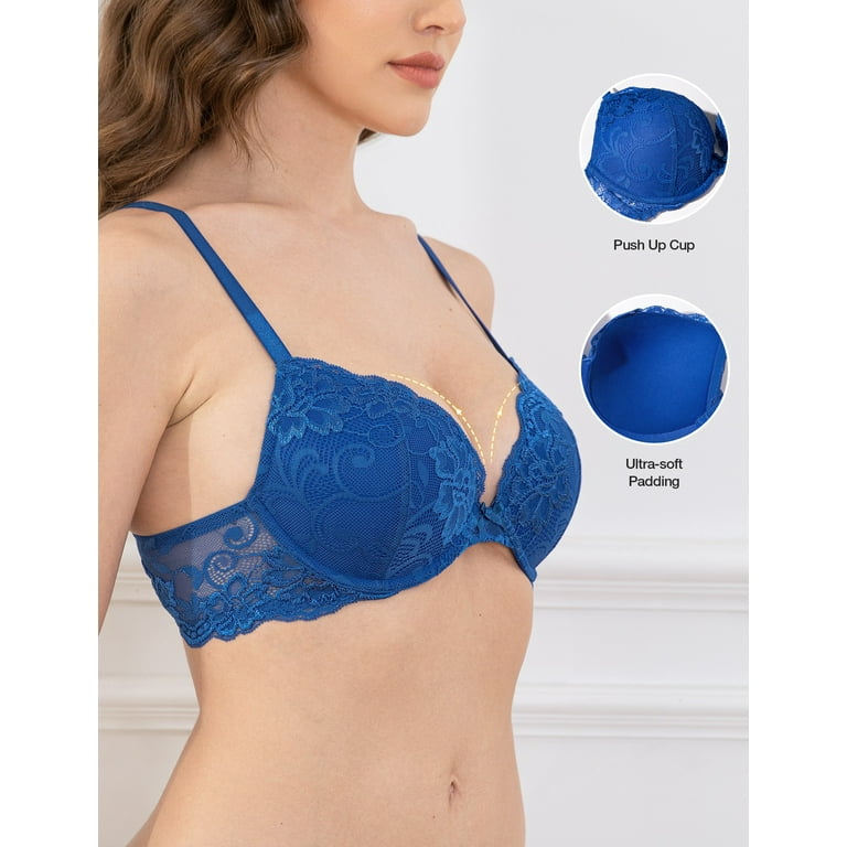 Women Padded Bra with Soft Cups, Navy