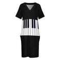 thumbnail image 3 of Vestido holgado con bolsillo y teclas de Piano para mujer, 3 of 6