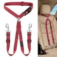 thumbnail image 3 of Double Dog Seat Belt New Pet Car Headrest Seat Belt, Anti Tangling, Adjustable Elastic Bungee, for Travel with Two Dogs, 3 of 4