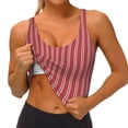thumbnail image 3 of Yiaed Stripes Red White Print Ladies Waistcoat Women Sports Vest Vest Sports Women Sports Top Yoga Vest for women-Small, 3 of 8