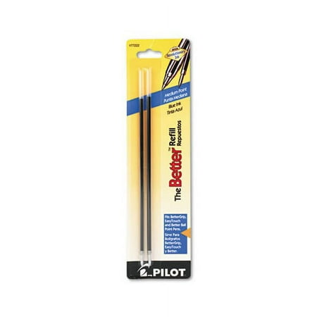 Refill for Pilot Better BetterGrip, EasyTouch and CAMO Ballpoint Pens, Medium Point, Blue Ink, 2/Pack