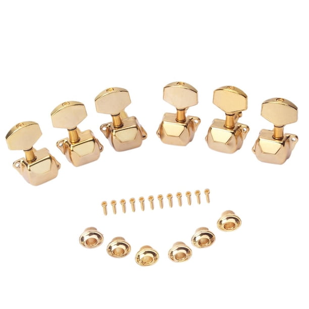 6 clavijas de afinación de aleación de zinc, 3R y 3L, para guitarra eléctrica. Oro