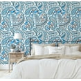 thumbnail image 5 of S4Sassy Peel & Stick Vinyl Wallpaper, Paisley Floral Wall Paper Contact Paper Waterproof- Blue, 25"X 240", Removable Asian Style Covering For Home Decor In Bedrooms & Living Areas, Renter Space, 5 of 8
