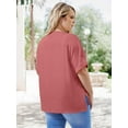 thumbnail image 5 of XCHQRTI Womens Plus Size Love Heart Tshirt Rolled Sleeve Graphic Tee Flowy Casual Blouse Top, 5 of 6