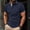 Navy, variant on Men's Contrast Trim Golf Shirt, Striped Collar & Cuffs, Short Sleeve Casual Top White L