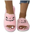 thumbnail image 6 of Leozcaa Spooky Slides Halloween Slippers Jack O Lantern Pumpkin Open Toe Indoor Outdoor Fuzzy Slippers, 6 of 8