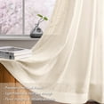thumbnail image 5 of Melodieux Linen Textured Semi Sheer Voile Curtain, Grommet Top, 2 panels, Cream/Yellow - 52 x 63 Inch, 5 of 8