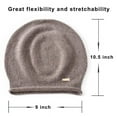 thumbnail image 3 of Jaxmonoy Winter Warm Wool Solid Color Knitted Skull Cap Hat Unisex Knit Slouchy Beanie Hat Brown, 3 of 3
