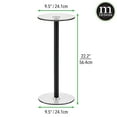 thumbnail image 3 of mDesign Metal and Glass Top Round Accent Side/End Drink Table - Matte Black, 3 of 7