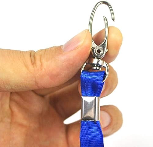 Tekola Blue Lanyards 50Pcs Nylon Bulk Lanyard for Id Badges,Badge Lanyards Swivel Hooks Clips Great for Name Tags Badge (50PCS, Blue)