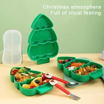 Christmas Living Room Candy Snacks Nuts Snack Tray Divided Food Tray Christmas Tree Shaped Food Grade Containers Household