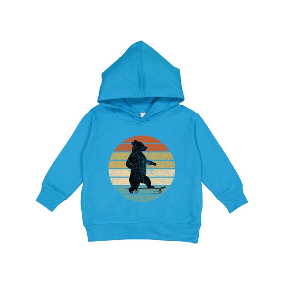 Inktastic Skateboard Bear Retro Sunset Toddler Hoodie