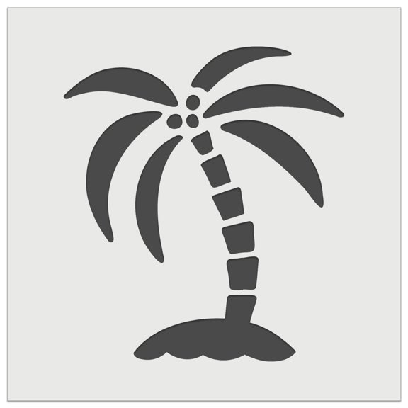 Palm Tree on Tropical Island DIY Cookie Wall Craft Stencil - 5.5 Inch