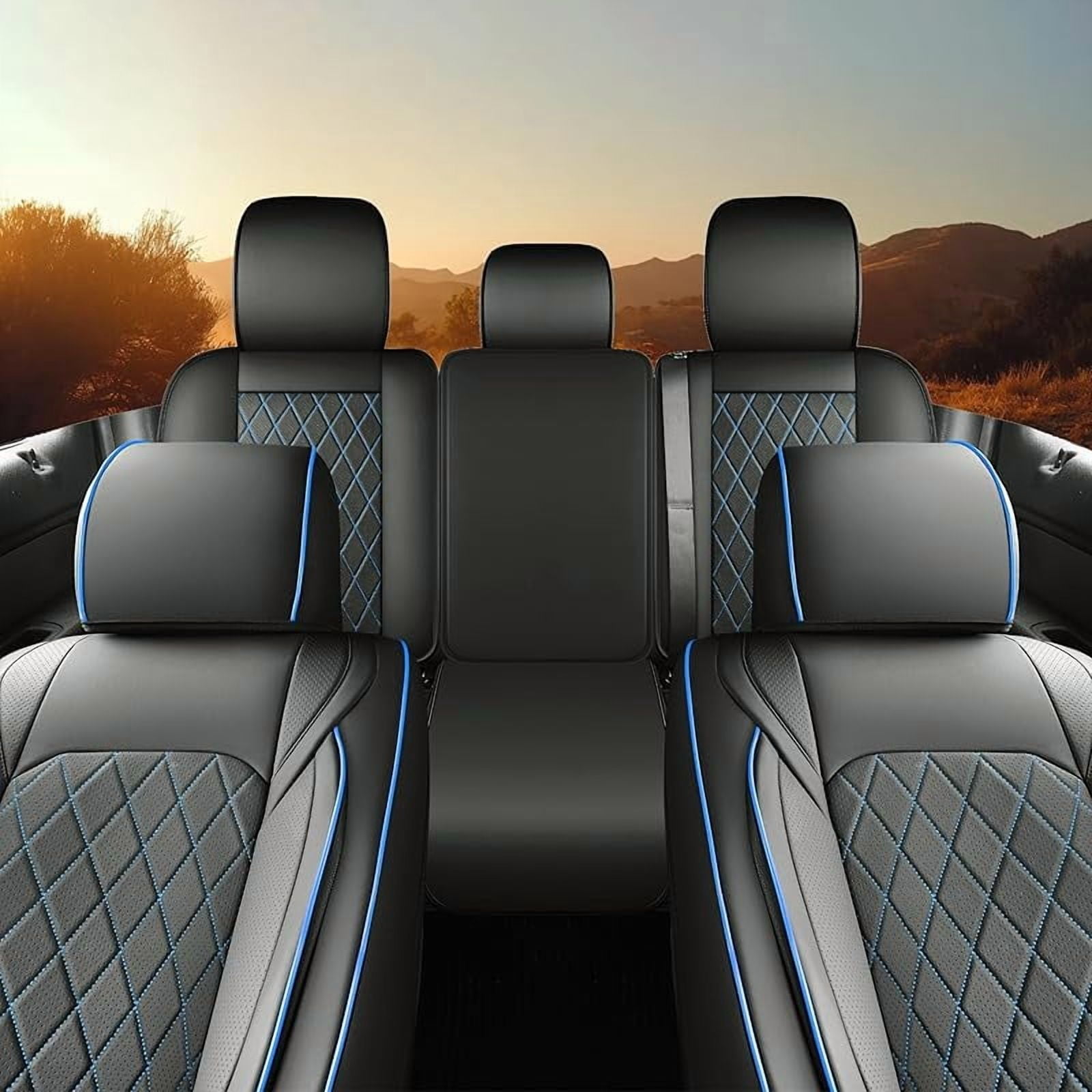 Seat Covers for 2009-2025 Ford F150 SuperCrew & 2017-2025 F250/F350/F450 Super Duty Crew Cab Pickup XL XLT Lariat King Ranch | Custom-Fit Front Seat Covers(Beige)