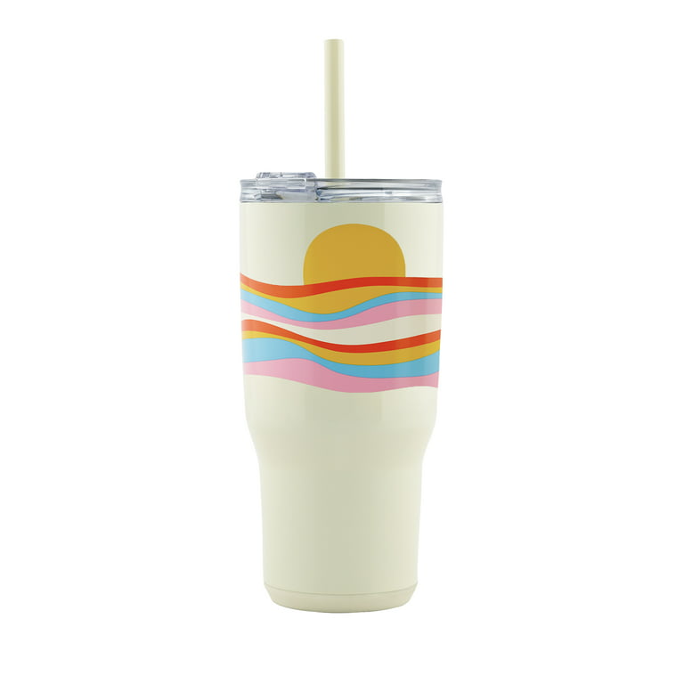 Reduce Vacuum Insulated Stainless Steel Cold1 Tumbler with Straw and Lid,  Sunrise, 34 oz. 