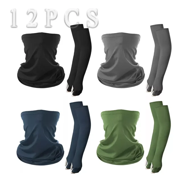 4 Par Bandana Y Mangas Deportivas Para Brazo Moto Sol Uv