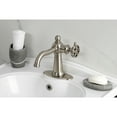 thumbnail image 2 of Kingston Brass KSD3548RKZ Wendell One-Handle Single-Hole Bathroom Faucet with Knurled Handle and Push Pop-Up Drain, Brushed Nickel, 2 of 6