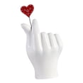 thumbnail image 3 of Estatua con gesto de dedo en forma de corazón, escultura de mano de amor para decoración de dormitorio Blanco, 3 of 9