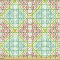 thumbnail image 2 of Vintage Fabric by the Yard, Abstract Lattice Inspired Repetition with Wavy Mosaic Rhombuses, Decorative Upholstery Fabric for Sofas and Home Accents, Green Coral by Ambesonne, 2 of 5