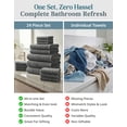 thumbnail image 2 of Casa Platino Bath Towel Set of 24 – 100% Ring-Spun Cotton with 2 Bath Sheets, 2 Gym Towels, 2 Bath, 4 Fingertip, 6 Hand, 8 Washcloths, Ideal for Spa & Hotel, Machine Washable – Grey, 2 of 8