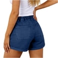 thumbnail image 6 of Women,s Drawstring Denim Shorts - Casual Elastic Waist Pull on Jean Shorts with Pockets for Travel Summer Vacation, 6 of 7