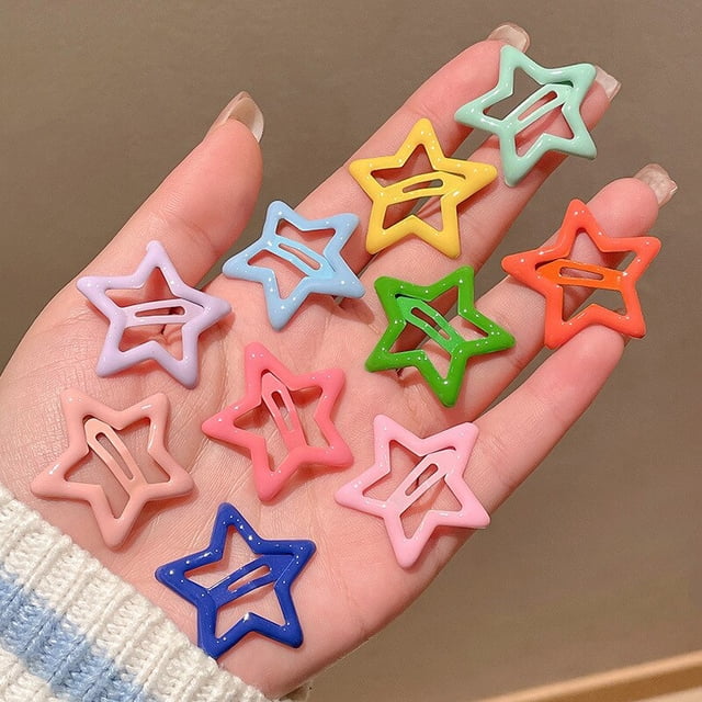Pinzas para el pelo BB para mujer, horquillas de estrella de Metal, pasadores laterales, accesorios para el cabello, 10 piezas, Y2K