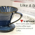 thumbnail image 3 of Ceramic Coffee Dripper includes 50 Filters 01 Pour Over Coffee Maker Porcelain V 60 Hand Brewed Set Pottery Artisanal Drip Brew Barista Gift for 1-2 People Travel Camping Office Home, 3 of 9