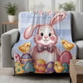 thumbnail image 2 of Purple Easter Bunny Blanket Soft Cozy Warm Throw Blanket for Couch, Plush Fuzzy Flannel Fleece Blankets for Sofa, Spring Easter Eggs Chicken Floral Wood Bed Blankets Gifts for Men, 32"x48", 2 of 9