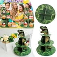 thumbnail image 2 of Mupvlun Dinosaur Cupcake Stand Decorations 3 Tier Sturdy Cardboard Cupcake Holder Toppers For Girl Boy Birthday Party Dinosaur Jungle Theme Party Dessert Tower Supplies Green, 2 of 8