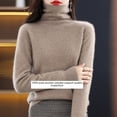 thumbnail image 2 of Suéter de lana para mujer, suéter de cuello alto de otoño e invierno, suéter suelto sin costuras, suéter de cachemira, 2 of 6