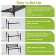 thumbnail image 6 of 45 Inch Metal Bench Outdoor Garden Bench Park Bench with Steel Frame & PVC Backrest, Patio Bench for 2-3 People, for Yard, Lawn, Decor, Deck, Entryway, Porch （Black）, 6 of 10