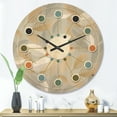 thumbnail image 2 of Designart 'Fall Leaves Pattern Luxury Geometric ' Mid-Century Modern Wood Wall Clock, 2 of 5