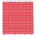 thumbnail image 3 of Abstract Shower Curtain, Intertwined Squares Pattern on Warm Toned Background Symmetric Design, Fabric Bathroom Set with Hooks, 69W X 70L Inches, Dark Coral White Blush, by Ambesonne, 3 of 3
